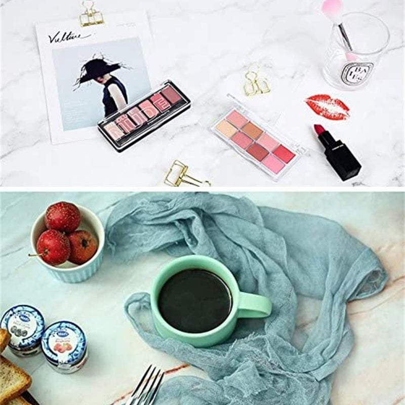 Meking Selens 22x35 inch (56x88cm) 2 in 1 Photography Background Props Wood Brick Wall Marble Pattern Backdrop for Flat Lay Food Jewelry Cosmetics Makeup Small Product Photography, 3 Pieces 6 Graph - Image 5